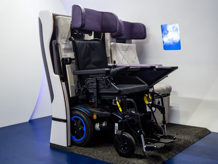 Delta Flight Products Wheelchair Airplane Seat Deployed