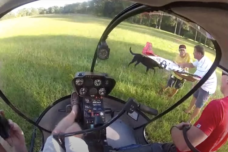 Screenshot of video showing a pilot recovering a kid's rc plane