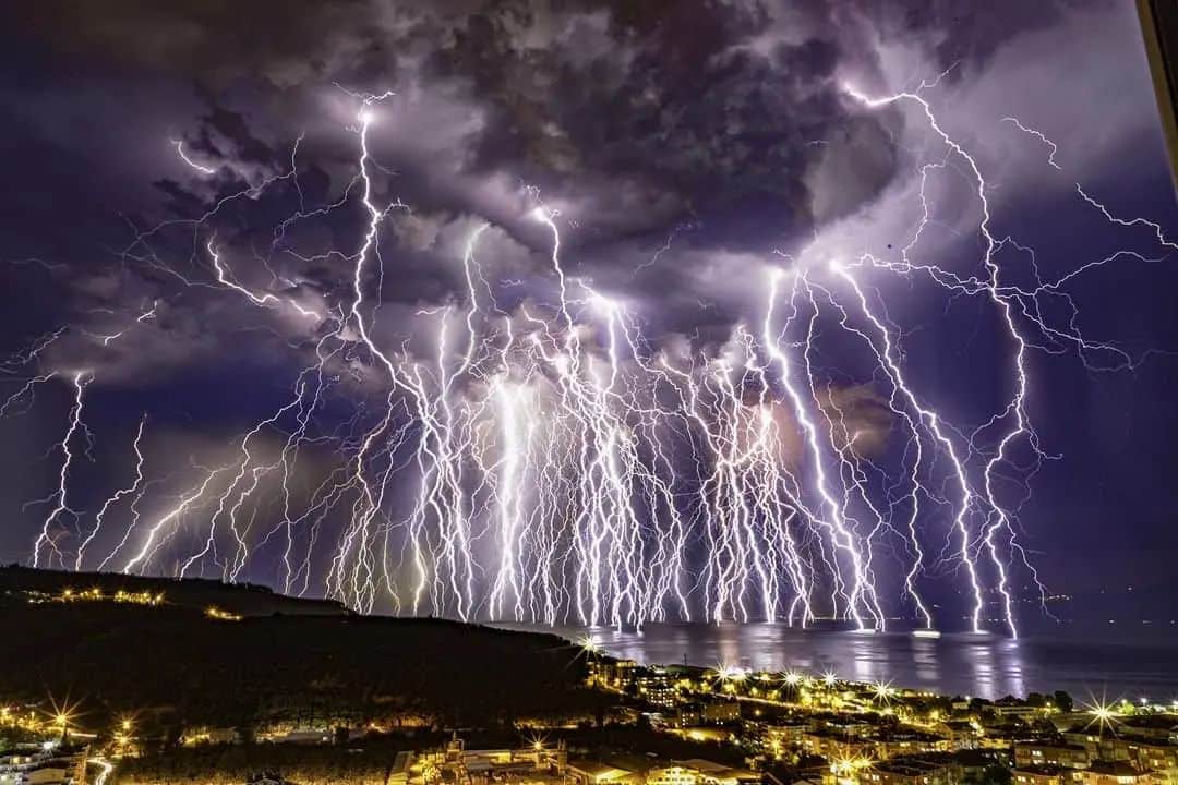 Composite Lightning Photograph by Uur kizler
