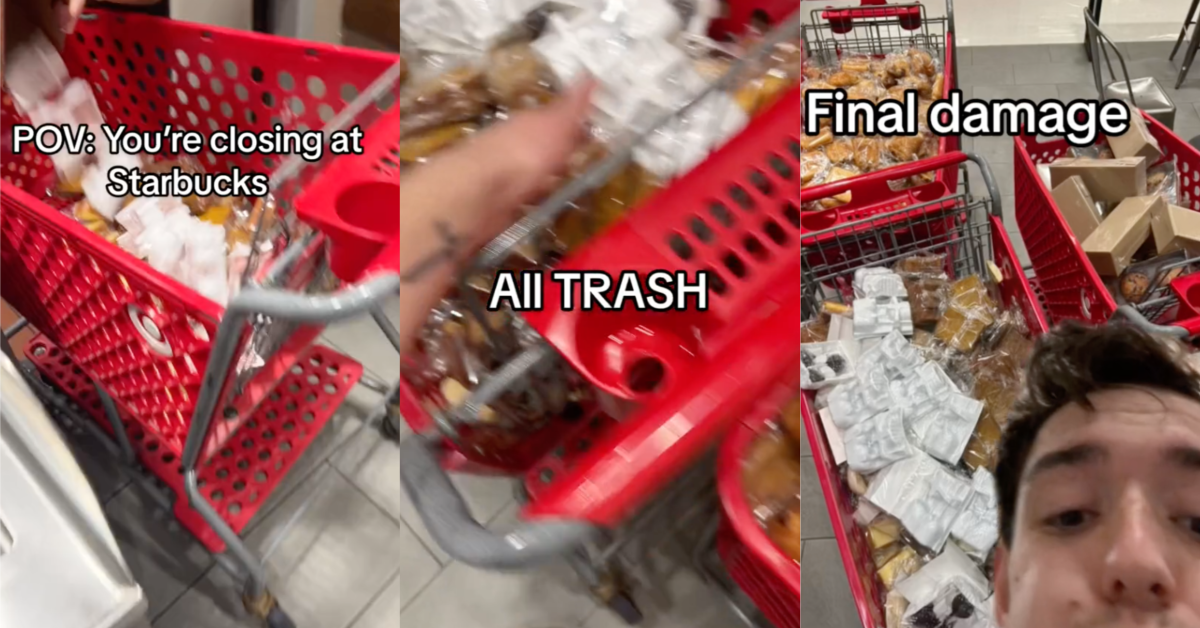 TikTokStarbucksTrash All trash. A Starbucks Worker in a Target Showed How Much Product Gets Wasted Every Night